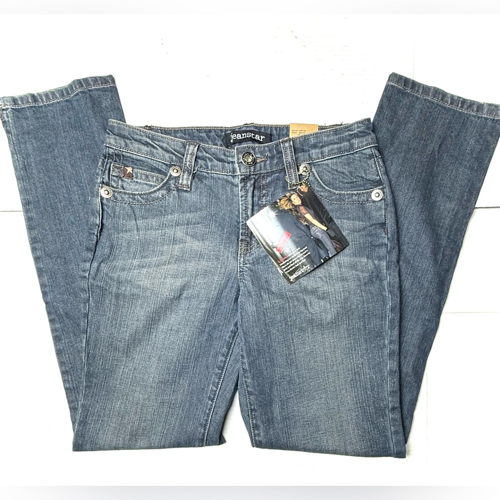 Jeanstar Womens 4 Stretch Jeans Blue‎ Skinny Low Rise Denim Vintage Y2K 90s